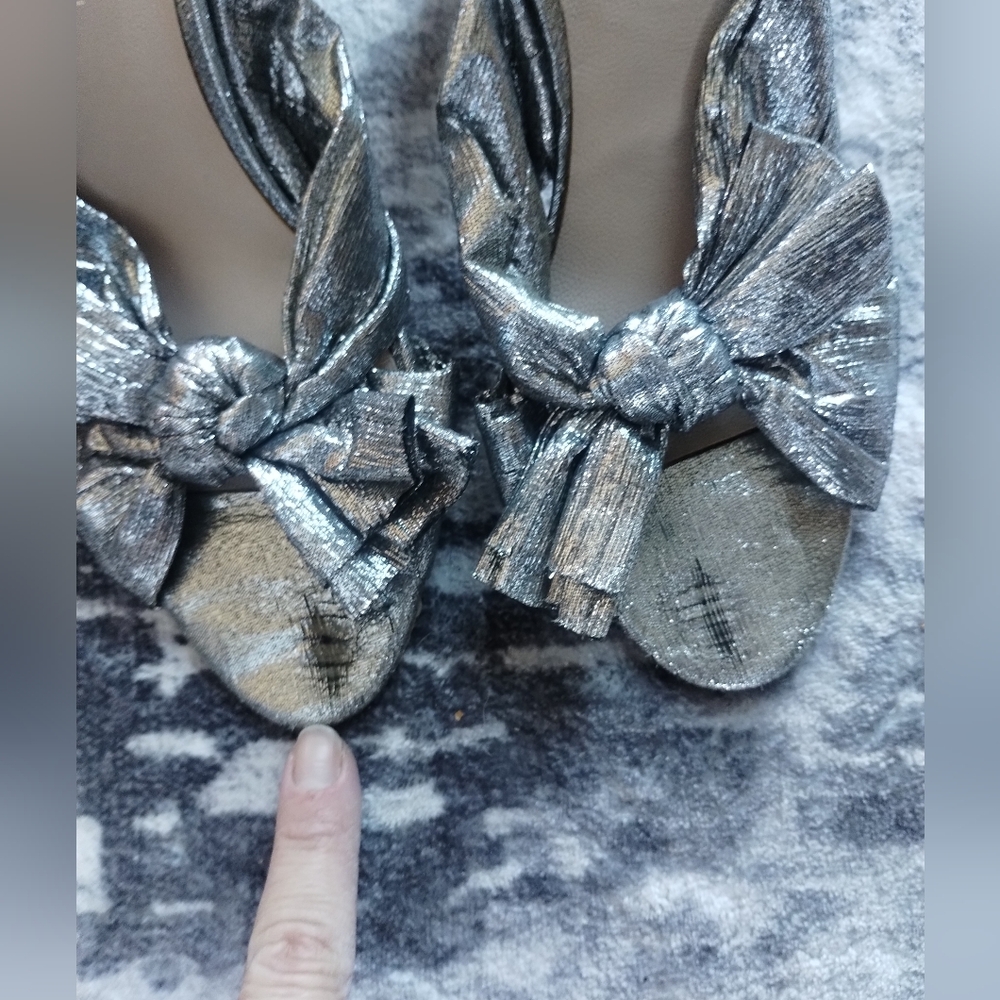 Loeffler Randall Silver Mules with Bow 8 - Picture 8 of 11